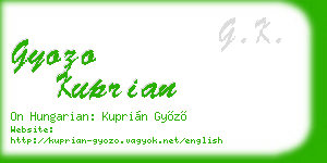 gyozo kuprian business card
