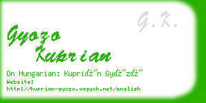 gyozo kuprian business card